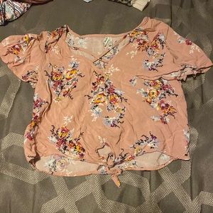 Tie waist floral top